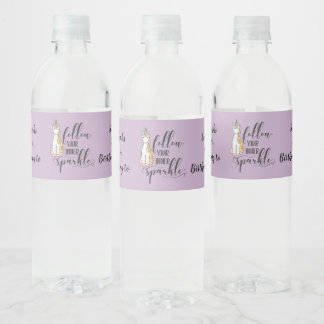 Eenhoorn Volg je innerlijke sparkle (kleur) party Waterfles Etiket