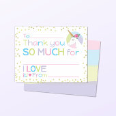 Eenhoorn Vul in de lege briefpapier Dank u Notitiekaartje