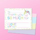 Eenhoorn Vul in de lege briefpapier Dank u Notitiekaartje