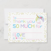 Eenhoorn Vul in de lege briefpapier Dank u Notitiekaartje (Voorkant)