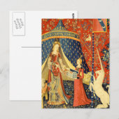 Eenhoorn Wandtapijten Lady Legend Middeleeuws Briefkaart (Voorkant / Achterkant)