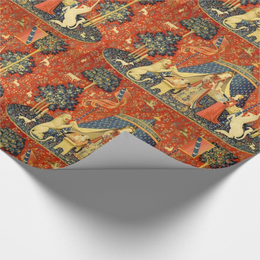 Eenhoorn Wandtapijten Lady Legend Middeleeuws Cadeaupapier (Hoek)