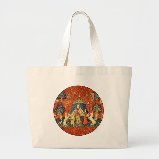 Eenhoorn Wandtapijten Lady Legend Middeleeuws Grote Tote Bag (Voorkant)