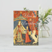 Eenhoorn Wandtapijten Lady Legend Middeleeuws Kaart (Staand voorkant)