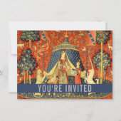 Eenhoorn Wandtapijten Lady Legend Middeleeuws Kaart (Voorkant)