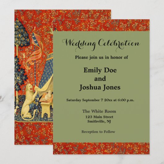 Eenhoorn Wandtapijten Lady Legend Middeleeuws Kaart (Voorkant / Achterkant)