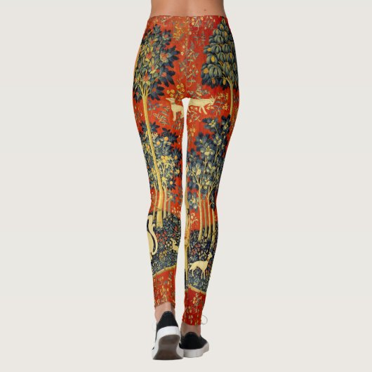 Eenhoorn Wandtapijten Lady Legend Middeleeuws Leggings (Achterkant)