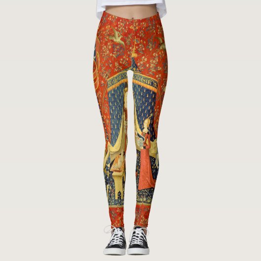 Eenhoorn Wandtapijten Lady Legend Middeleeuws Leggings (Voorkant)