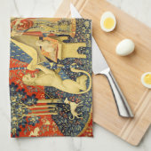 Eenhoorn Wandtapijten Lady Legend Middeleeuws Theedoek (Quarter Fold)