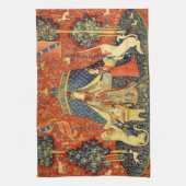 Eenhoorn Wandtapijten Lady Legend Middeleeuws Theedoek (Verticaal)