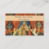 Eenhoorn Wandtapijten Lady Legend Middeleeuws Visitekaartje (Voorkant)