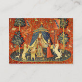 Eenhoorn Wandtapijten Lady Legend Middeleeuws Visitekaartje (Achterkant)