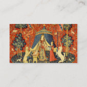 Eenhoorn Wandtapijten Lady Legend Middeleeuws Visitekaartje (Achterkant)