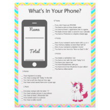 Eenhoorn Wat staat er op je telefoon? Baby Shower 