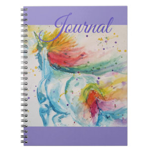 Eenhoorn Watercolor Schildering Meisjes Naam Notit Notitieboek