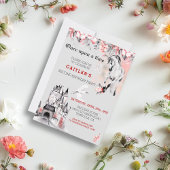 Eenhoorn Waterverf FairyTale Castle Red Rose Kaart