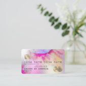 Eenhoorn waterverf kunst Credit Kaart Style silver Visitekaartje (Staand voorkant)