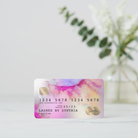 Eenhoorn waterverf kunst Credit Kaart Style silver Visitekaartje (Staand voorkant)