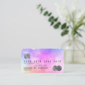 Eenhoorn waterverf kunst Credit Kaart Style silver Visitekaartje (Staand voorkant)