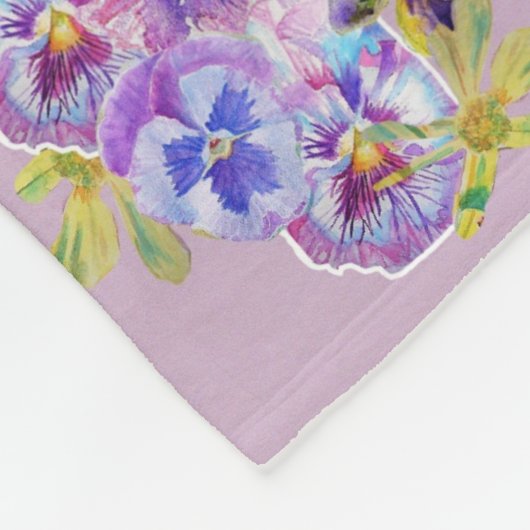 Eenhoorn Waterverf Lila Bloemen Meisjes Naam Deken (Hoek)