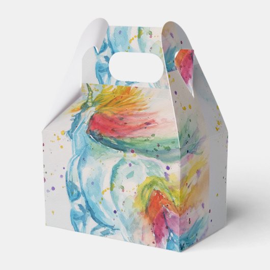 Eenhoorn Waterverf Regenboog Verjaardag Meisjes Ti Bedankdoosjes (Achterkant)