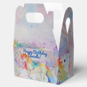 Eenhoorn Waterverf Schilderen Childs Cake Favor Bo Bedankdoosjes (Geopend)