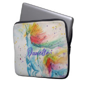 Eenhoorn Waterverf Schilderen Rainbow Girls Rugzak Laptop Sleeve (Voorkant Links)