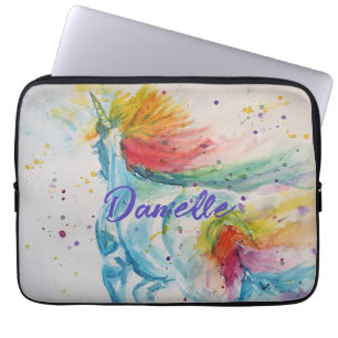 Eenhoorn Waterverf Schilderen Rainbow Girls Rugzak Laptop Sleeve