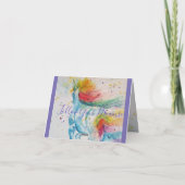 Eenhoorn Waterverf Schilderen Valentijnsdag Kaart (Achterkant)