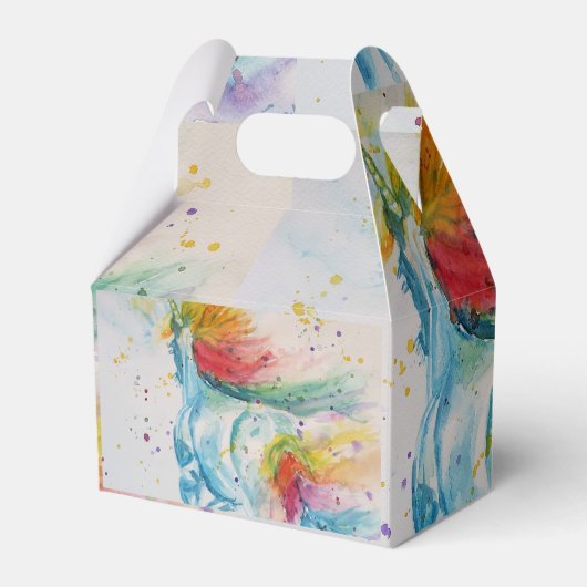 Eenhoorn Waterverf Trouwtaart Favorietendoos Bedankdoosjes (Achterkant)