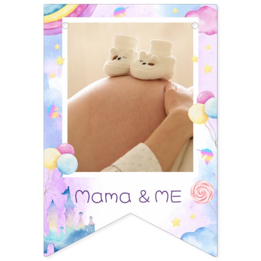 Eenhoorn waterverf verjaardag vlaggetjes (Tweede vlag)