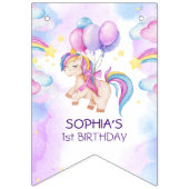 Eenhoorn waterverf verjaardag vlaggetjes (Eerste vlag)