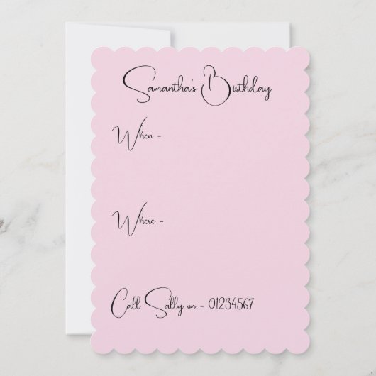 Eenhoorn Waterverf Verjaardagsfeestje Uitnodiging (Achterkant)