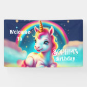Eenhoorn Welkom bij het verjaardagsbanner feestbor Spandoek (Horizontaal)