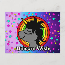 Eenhoorn Wens met Elegante  Regenboog Sterren Briefkaart