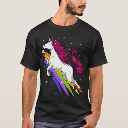 Eenhoorn Wijn Feest T-shirt (Voorkant)