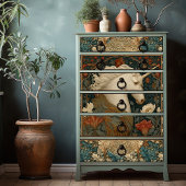 Eenhoorn William Morris Style Botanische Art Nouve Tissuepapier