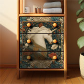 Eenhoorn William Morris Style Botanische Art Nouve Tissuepapier