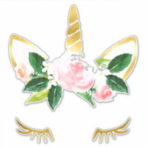  Eenhoorn Wimpers zacht roze Rozen gouden hoorn