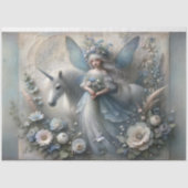  eenhoorn & winterfee bloemendecoupage tissuepapier (Voorkant)