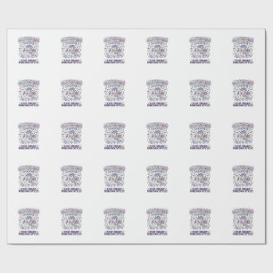 Eenhoorn Wiskundig Mode Charmerende Witte Achtergr Cadeaupapier