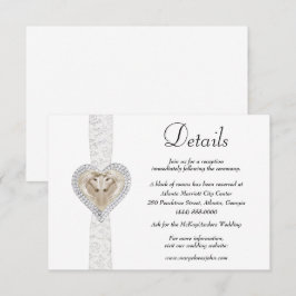 Eenhoorn Wit Kant Bruiloft Details Informatiekaartje