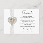 Eenhoorn Wit Kant Bruiloft Details Informatiekaartje (Voorkant)