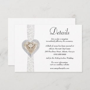 Eenhoorn Wit Kant Bruiloft Details Informatiekaartje