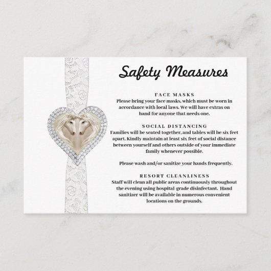 Eenhoorn Witte Kanten Veiligheidsmaatregelen Informatiekaartje (Voorkant)