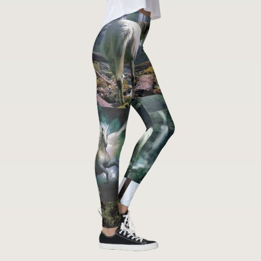 eenhoorn - witte lange leggings (Rechts)