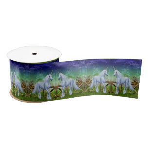 Eenhoorn Woodland Gate Fantasy Paard Art Satijnen Lint