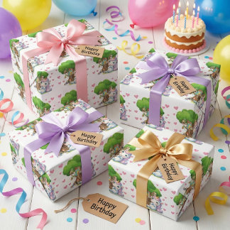 Eenhoorn & Woodland Vrienden Wrapping Papier Schat Inpakpapier Vel