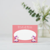 Eenhoorn Woorden van Advies Twins Meisjes Baby sho Informatiekaartje (Staand voorkant)