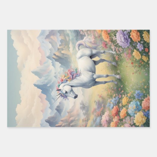 Eenhoorn Wrapping Papier Flat Sheet Inpakpapier Vel (Voorkant)